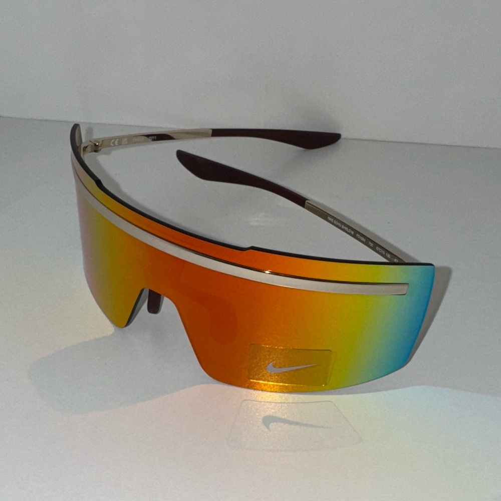 Nike Echo Shield Mirrored Sunglasses in the Crimson Mirror/Gold  FD1884-750